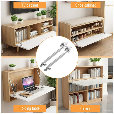Four Pack 100N Gas Struts For Drop Down Cabinets And Desks, 22Lbs Each, SlowClose on various cabinets and desks.