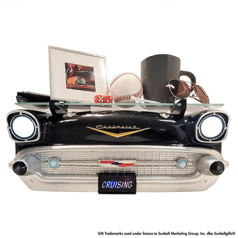 Chevrolet Camaro SS 1969 Floating Shelf Display With LED Headlights And Tempered Glass, holding collectibles and decor