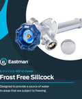 Frost Proof Sillcock With Vacuum Breaker, 1/2 Inch MIP To 1/2 Inch Sweat Brass Outdoor Faucet with large wheel handle, close-up view