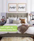 Touch Control Bedside Lamps Set Of 2 With Dope Dual USB Ports And Three Way Dimmable in bedroom setting with modern decor