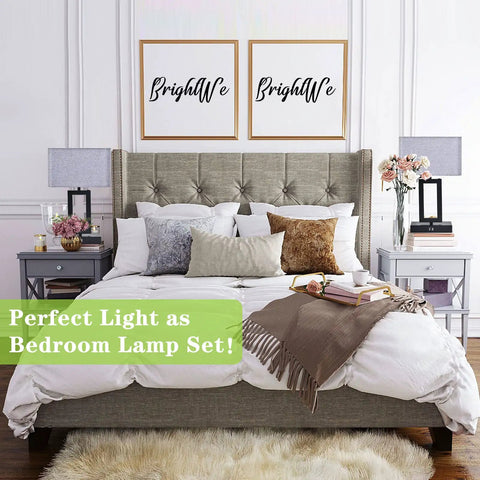 Touch Control Bedside Lamps Set Of 2 With Dope Dual USB Ports And Three Way Dimmable in bedroom setting with modern decor