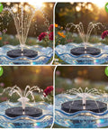 Three Point Five Watt Solar Fountain Kit For Bird Bath And Garden Pond Upgraded 2026 Model With Three Fixed Brackets in use