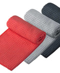 Three Microfiber Golf Towels 16 By 16 Inches With Carabiner Clip Waffle Pattern Hook And Loop Fastener Portable Ball And Club Cleaner