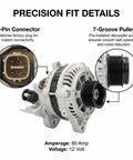 Plug And Play Alternator For Honda Civic 2006 To 2011 1.8L L4 Non Hybrid, 80 Amp 12 Volt With 7 Groove Pulley, Direct Bolt On