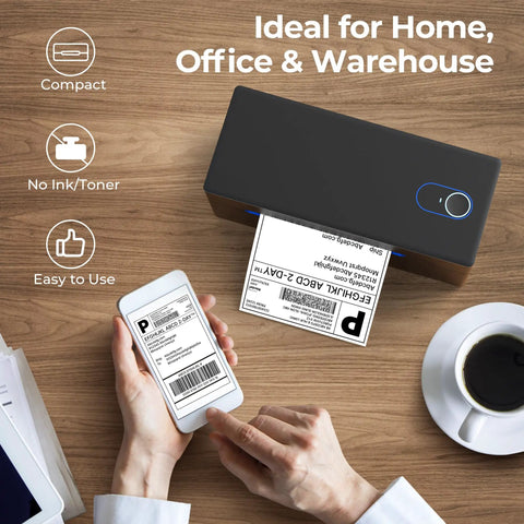 Wireless Bluetooth Thermal Label Printer Covers 4X6 Shipping Labels On The Fly No Sweat Setup with mobile printing setup.