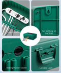Green outdoor weatherproof electrical box with waterproof cord protector and lockable latch, ideal for extension cords and power strips.