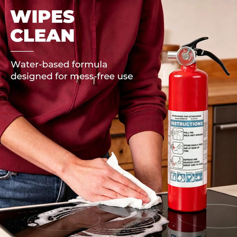 Straight Up Solid Multipurpose Fire Extinguisher, 2.5 LB ABC Fire Safety Kit For Home Kitchen Garage RV And Pickup Truck, Lightweight Ready When Seconds Count Gear