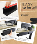 Under Desk Cable Management Tray Set Of 2 With Self Adhesive Installation No Screw Cord Organizer for Clean Desk Look installation steps