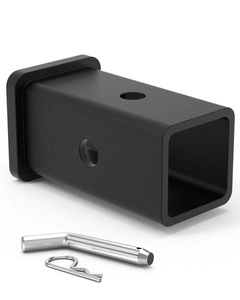 Two And A Half Inch To Two Inch Hitch Reducer And Receiver Adapter For Two Inch Accessories Extender Heavy Duty Carbon Steel With Five Eighth Inch Pin And Clip Included