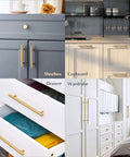 6 Inch T Shaped Bar Cabinet Pulls 8 Pack Stainless Steel Handles with 96mm Hole Center and 150mm Length in various finishes in use