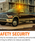 Truck with Magnetic Wireless Beacon Light With Rechargeable Battery, Emergency Strobe for Trucks and Vehicles, Amber Warning Light