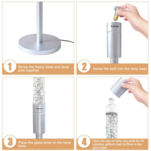 Giant 50 Inch Crystal Pillar Lava Lamp With Glitter Sparkle Lit Glow Yoga And Meditation Lamp assembly steps