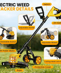 Cordless String Trimmer With Wheels, 14-Inch Cut, Dual 21V 3.0Ah Batteries, 750W Electric Weed Eater For Lawn Cleanup features and parts