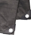 Heavy Duty Black Waterproof Poly Tarp 6 X 8 Feet 3 Pack With Grommets Every 36 Inches, extra thick 6-ounce HDPE material corners