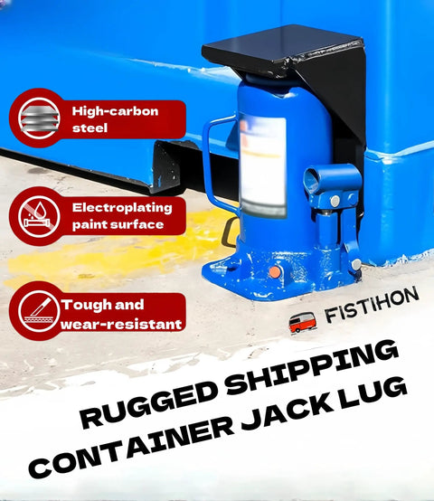 Premium Steel Container Jack Lug With Limiter Leveler featuring rugged blue design, high-carbon steel material for shipping crates.
