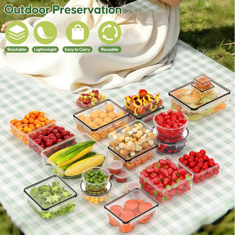 Image of Huge 62 Piece Airtight Food Storage Set With Lids Including 31 Lids And 31 Containers 85 Oz Leakproof Meal Prep Containers.