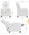 Boucle Laidback Cozy Recliner Sofa With Push Back Design Adjustable Modern Single Recliner Chair dimensions and modes