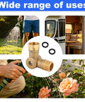 Effortless Flow Brass Hose Connector With 180 Degree And 360 Degree Swivel No Tangling Three Quarters Inch Water Hose Adapter LeakProof Spigot Fitting With Washers For Garden RV And Outdoor Irrigation, brass hose adapter with washers
