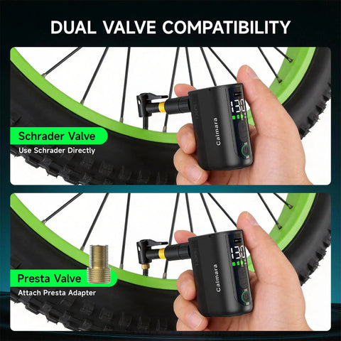 130 PSI Portable Electric Bike Pump With Gauge Auto Stop Fast Inflation For Presta And Schrader Valves Rechargeable Mini Pump For Road Mountain And Electric Bikes On The Go