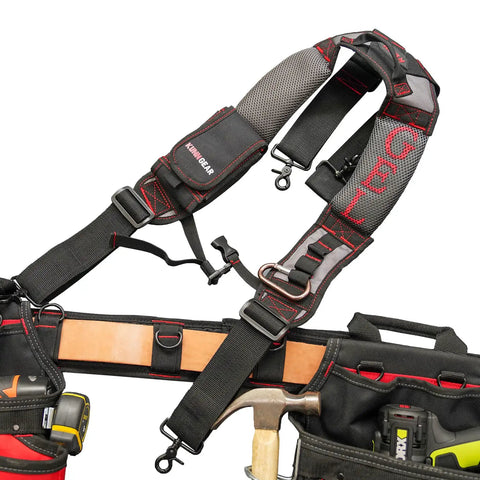 Gel Padded Tool Belt Suspenders For Construction Work Comfortable Support For Carpenters Electricians And DIY Projects.