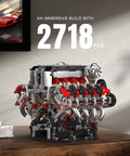 Dope V8 Engine Building Blocks Kit That Actually Runs With Battery And Motor 2718 Piece Engineering Model