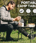 Man using Folding Camping Table For 1 To 2 People Lightweight And Collapsible With Carry Bag Your GoTo Outdoor Dining And Work Surface