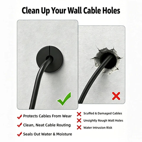 4 Pack 3/4 Inch Starlink Cable Grommets Silicone Wall Pass Through Kit for clean cable routing and wall hole protection
