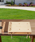 Portable Wooden Workbench With C Type Clips Lightweight 13.4 Lb Craft Bench Made From Durable Rubber Wood for outdoor use