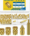 152 Piece M3 Heat Set Threaded Inserts For Plastic With Soldering Tip And Adapter Brass Knurled Nut Inserts Kit In 3 Sizes