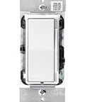 Decora Slide Dimmer Switch For Dimmable LED Halogen And Incandescent Bulbs DSL06-1LZ with white faceplate, slim profile, 300W LED compatible.