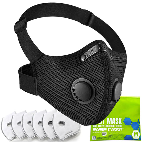 Front view of All Day Comfort Reusable Dust Mask With L Shaped Head Strap, Safety Respirator For Woodworking, Landscaping, DIY Projects.