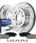 Front Brake Kit With Drilled And Slotted Rotors And Ceramic Pads For Chevy GMC Silverado Suburban Express Sierra Savana Yukon XL 1500