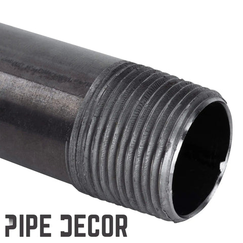 3/4 Inch Black Steel Pipe Nipple Set 16 Inch Long, Pre Cut Industrial DIY Go-To Material for Vintage Furniture and Home Decor, Fits Standard 3/4 Inch Threaded Malleable Iron Fittings, 4 Pack