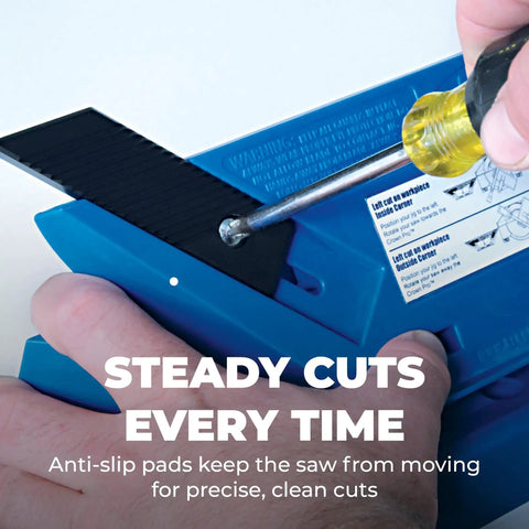 Using Miter Saw Molding Tool With Adjustable Spring Base Locks 30 to 60 Degrees With Anti-Slip Pads For Precise Cuts
