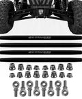 Hardcore Billet Aluminum Upper And Lower Radius Rods Kit With Chromoly Heim Joints And Nuts For 2011 To 2014 Polaris Rzr XP900 XP 900 Two And Four Seat UTVs Built To Take A Beating And Keep On Rolling. black radius rods and heim joints kit for Polaris RZR XP900 UTV