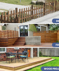 Top Shelf One Inch Exterior Deck Screws Bronze Epoxy Coated Rust Resistant Torx Drive Heavy Duty Wood Fasteners For Outdoor Fencing Timber Builds Hella Strong 190 Piece Hardware Kit used in various wood projects including decks and fences.