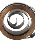Chrome-plated quill return spring kit for bench drill press, view of coiled spring steel, durable replacement, 2 pcs