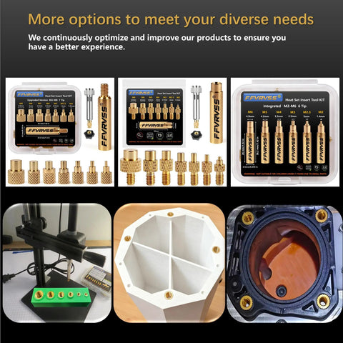7 Piece Soldering Tips And Heat Set Insert Kit For Thread Inserts M2 To M8 Soldering Iron Adapter For 900M T18 FX 888D
