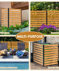 Wood Outdoor Privacy Fence Screen For Air Conditioner Unit, Trash Can Enclosure And Pool Gear, 60 Inch High By 38 Inch Wide Panels