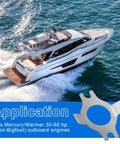 Boat on water with 5 Piece Prop Tab Washer Kit For Quicksilver And Mariner Outboard Motors Pro Grade 14 76281 overlay