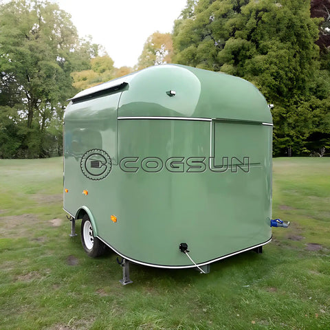 Ready To Rock 10ft Mobile Food Trailer Built On Galvanized Steel Frame With Sleek Mirror Exterior Perfect For Coffee Kiosks Snack Shacks Or Pop Up Catering Got Your Back Every Day, green exterior view.