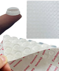 Clear Self Adhesive Cabinet Door Bumpers, 100 Pack Silicone Rubber Cushions for cabinets, 1/2 inch diameter, sheet view