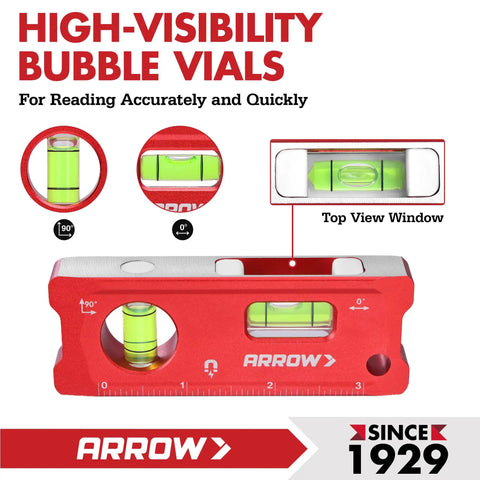 4 Inch Torpedo Level Offering Killer Magnet Grip And Dead On Accuracy with green bubble vials for precise readings