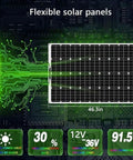 1000W Flexible Solar Panel Kit With 2x500W Monocrystalline ETFE Panels And 50A MPPT Smart Charge Controller, 12V-36V System