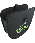Rock Solid EV Charger Cable Storage Bag With Heavy Duty Suspension Strap Hella Spacious 600D Oxford Organizer For Electric Vehicles Black Interior Cord Bag with charging icon