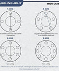 Electric Brake Kit For Trailer Axles Pair With 5 On 5 Bolt Circle Drums diagram showing 4-lug, 5-lug, 6-lug, and 8-lug patterns