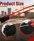 Threlaco 2 In 1 Rebar Bender And Cutter Manual Metal Rod Bending Tool Effortlessly Cut And Bend Steel Rebar Up To 5/8 Inch Diameter Heavy Duty Construction Grade Bending Machine For DIY And Pro Jobs Red product size illustration with measurement details.
