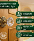 Antique Brass Door Knob Rosette Pair, 2.38 Inch Solid Brass Decorative Escutcheon Plates for Interior Doors with crystal knob