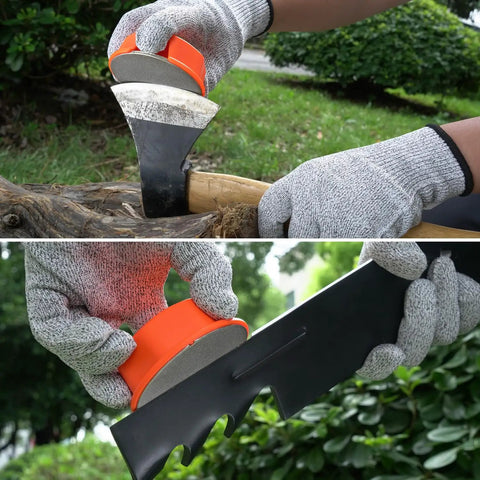 Dual Grit Diamond Sharpening Stone With Extra Coarse 220 And Fine 600 Grit For Knife And Garden Tools Beast Sharpener Sharpen Lawn Mower Blades, Axes, Hatchets, Machetes, Hedge Shears, Chisels And More