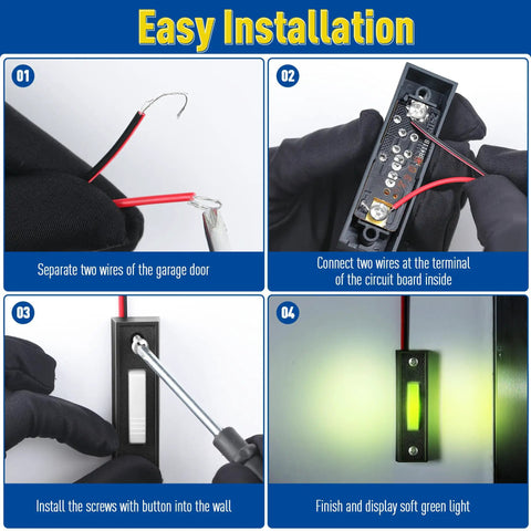 Steps for installing Lighted Doorbell Button And Garage Door Opener Switch With LED Light Wall Mounted Push To Exit Ringer Button